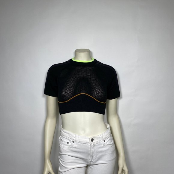 ADIDAS x IVY PARK Black Mesh Knit Crop Top - Picture 3 of 8